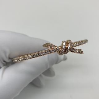TIFFANY FINE JEWELRY BRACELET BANGLE IN ROSE GOLD WITH DIAMONDS D1.8CT RG750 20.6G 251007
