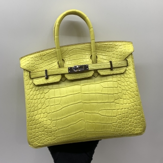 HERMES BAG BIRKIN MATTE ALLIGATOR MIMOSA PHW A STAMP