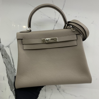 HERMES BAG KELLY 28 VEAU TOGO GRIS ASPHALITE C STAMP