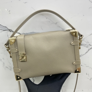 LOUIS VUITTON BAG TAURILLON M25072 SIDE TRUNK MM TAUPE RFID GRAINED CALFSKIN