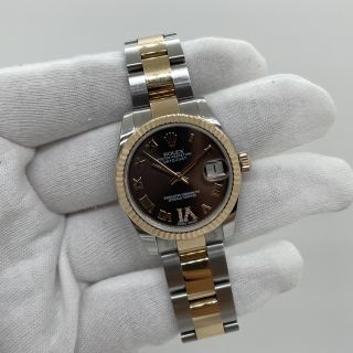 ROLEX WATCH DATEJUST 178271 AUTOMATIC CHOCOLATE DIAL 12 LINKS FULL SET (YEAR 2014)