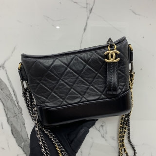 CHANEL BAG GABRIELLE A91810 SMALL SO BLACK CHAIN SHOULDER MICROCHIP P9G4H3EJ