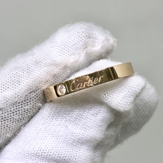 CARTIER FINE JEWELRY RING C DE CARTIER WEDDING BAND DIAMOND 1PD #60 RG750 W/BOX AND GUARANTEE 4.32G