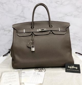 Hermes Bag Birkin 40 Etoupe P Stamp Clemence