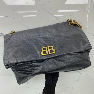 BALENCIAGA BAG 765933 CHAIN SHOULDER BLACK GHW