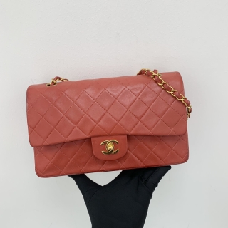 CHANEL BAG CLASSIC FLAP LAMBSKIN DOUBLE FLAP 25CM MEDIUM NO.05 NO CARD RED 5249342