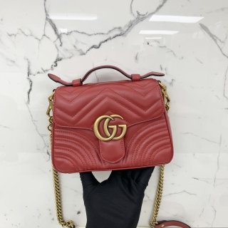 GUCCI BAG MARMONT MARMONT 547260 GG MINI TOP HANDLE BAG RED