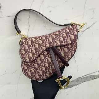 DIOR BAG SADDLE MEDIUM OBLIQUE RED ONE SHOULDER 01-RU-1128
