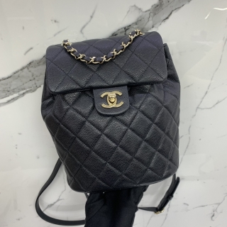 CHANEL BAG MATELASSE AS4058 CAVIAR SKIN BACKPACK BLACK GHW MICROCHIP RFID EG0JNA06
