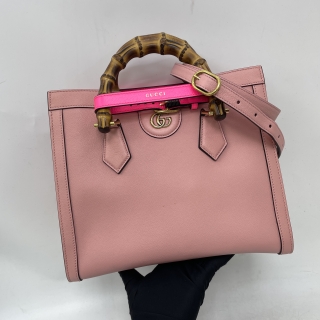 GUCCI BAG BAMBOO 660195 2WAY DIANA SMALL TOTE BAG PINK