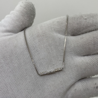 GUCCI FINE JEWELRY NECKLACE 750  WG LINK TO LOVE DIAMOND