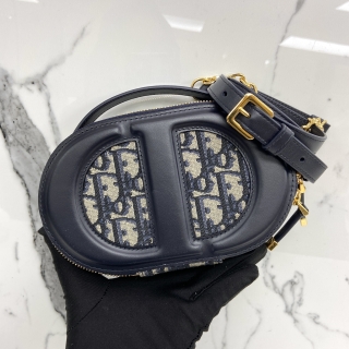 DIOR BAG OBLIQUE 2WAY OVAL CAMERA CHAIN HANDBAG 56-MA-0273