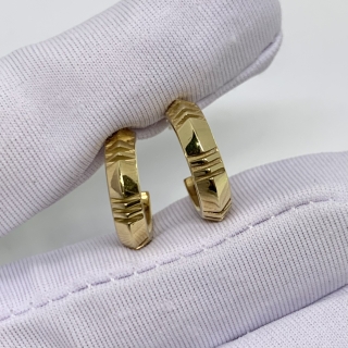 TIFFANY FINE JEWELRY EARRINGS 750 ATLAS HOOP YG 5.05G W/BOX