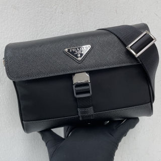 PRADA BAG NYLON 2VD053 RE-NYLON SHOULDER MESSENGER BLACK
