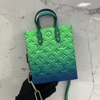 LOUIS VUITTON BAG MONOGRAM Ｍ81221 PETIT SAC PLAT XS TAURILLON GREEN-BLUE RFID