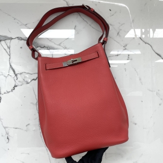 HERMES BAG SO-KELLY 22 TOGO ROUGE PIVOINE PHW □R STAMP