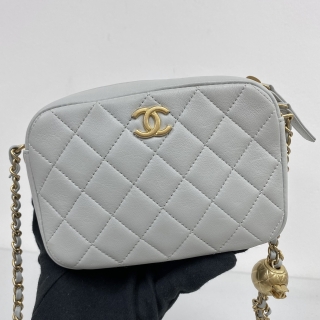 CHANEL SLG AS3258 CAMERA CRUSH GREY GHW RFID