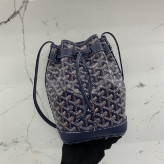 GOYARD BAG SAC SEAU PETIT FLOT PM BLEU BUCKET DRAWSTRING