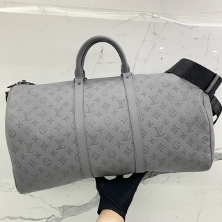 LOUIS VUITTON BAG MONOGRAM SHADOW M46117 KEEPALL BANDOULIERE 50 ANTRACITE GREY (NO NAME TAG)