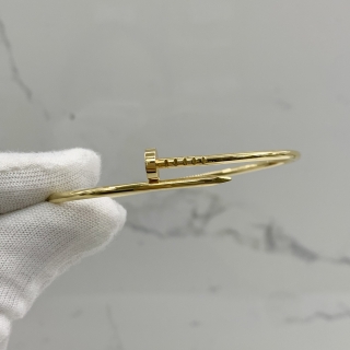 CARTIER FINE JEWELRY BRACELET JUSTE EN CLOU YG750 #19 WITH CERT & BOX, YEAR 2023 CRB6062619, 10.06G UIF845