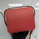 CONSTANCE III PINK 24 EPSOM GHW X STAMP SHOULDER BAG