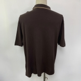 CLOTHES TSHIRT PIQURES SEPLIER POLO SHORT SLEEVES BROWN SIZE XXXL