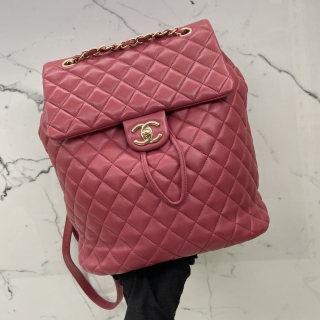 CHANEL BAG LAMBSKIN A91122 BACKPACK RED DRAWSTRING NO.23 W/CARD 23184104