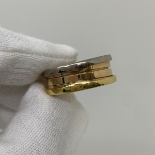 BVLGARI FINE JEWELRY RING B ZERO 1 AU750 2 BANDS WG/PG/YG 10G NO CERT 53 HXX6P9