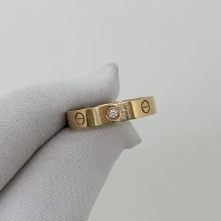 CARTIER FINE JEWELRY RING LOVE MINI RG750 5.0G 1PD DIAMOND #56 FULL SET 2024 W/INITIAL