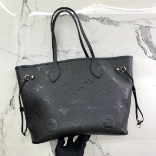 LOUIS VUITTON BAG EMPREINTE NEVERFULL MM NOIR W/POUCH RFID M45685