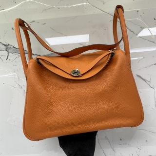 HERMES BAG LINDY 30 CLEMENCE ORANGE SQUARE Q SHW