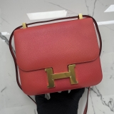 CONSTANCE III PINK 24 EPSOM GHW X STAMP SHOULDER BAG