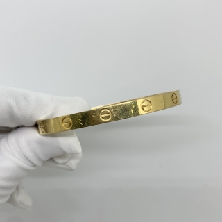 CARTIER FINE JEWELRY BRACELET LOVE BRACELET YG750 #18, 34.21G FULL SET, YEAR 2022 CRB6035518 POL627