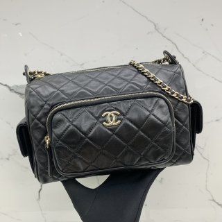 CHANEL BAG MATELASSE LAMBSKIN CAMERA CHAIN SHOULDER GHW RFID AS5156 P6GU6T1K