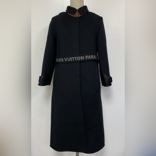 LOUIS VUITTON CLOTHES JACKET RW222W QWE FNCO21 COAT WOL MONOGRAM BLACK W/BELT #36