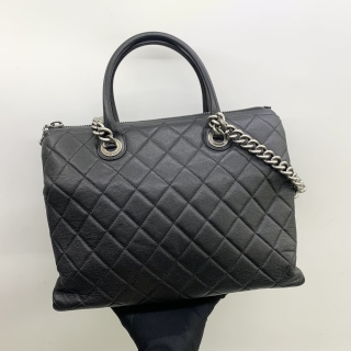 CHANEL BAG LAMBSKIN BLACK CHAIN BOSTON 2WAY  NO.20 W/CARD 20790058
