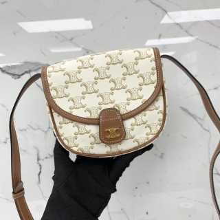 CELINE BAG TRIOMPHE MINI BESACE SHOULDER WHITE NEW LOGO U-CU-4291