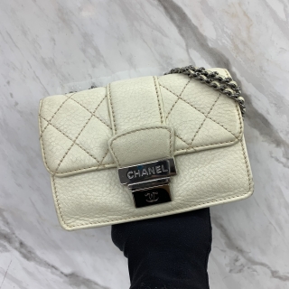 CHANEL BAG MATELASSE FLAP LOCK CHAIN SHOULDER SHW WHITE NO.9 9848080