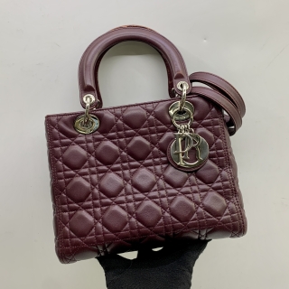 DIOR BAG LADY MEDIUM 2EAY MAROON ZIP VERSION 17-BO-0145