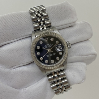 ROLEX WATCH DATEJUST 69174G DIAMOND INDEX BLACK DIAL T SERIAL 1996 15LINKS WATCH ONLY