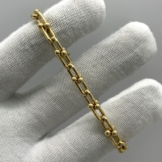 TIFFANY FINE JEWELRY BRACELET HARDWEAR SMALL LINK YG750 16.37G