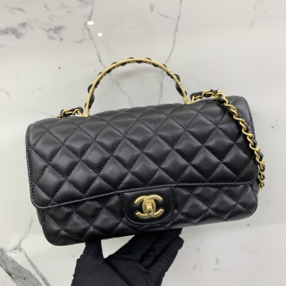 CHANEL BAG MATELASSE AS4408 LAMBSKIN TOP HANDLE 23CM 2WAY BLACK GHW MICROCHIPPED PJKN9NU9