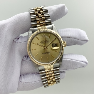 ROLEX WATCH DATEJUST 16233 22 LINKS NO EXTERIOR BOX W/ SERVICE CERT X339027