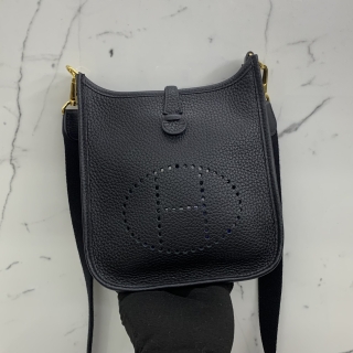 HERMES BAG EVELYN III 16 TPM CLEMENCE U STAMP NOIR GHW
