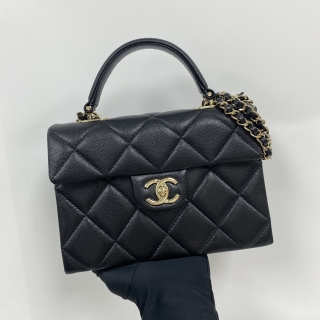 CHANEL BAG CAVIAR SKIN AS4711 MY RETROFIT 21CM SMALL KELLY FLAP TOP HANDLE 2WAY BLACK GHW  MICROCHIP P66AH1HA