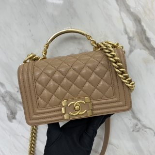 CHANEL BAG BOY CAVIAR TOP HANDLE 2WAY 20CM MICROCHIP TG4XL77G