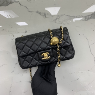 CHANEL BAG MATELASSE AS1787 LAMBSKIN COCO CRUSH 20CM MINI RECTANGLE BLACK GHW MICROCHIPPED W/RECEIPT 2024