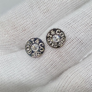 TIFFANY FINE JEWELRY EARRINGS 1837 EARRINGS WG750 1PD 2.64G