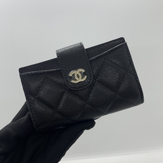 CHANEL SLG CAVIAR SKIN COMPACT CARD HOLDER NO.30 W/CARD 30988933