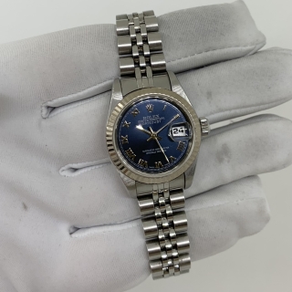 ROLEX WATCH DATEJUST 79174 ROMA BLUE DIAL W/GUARANTEE,BOX F166036